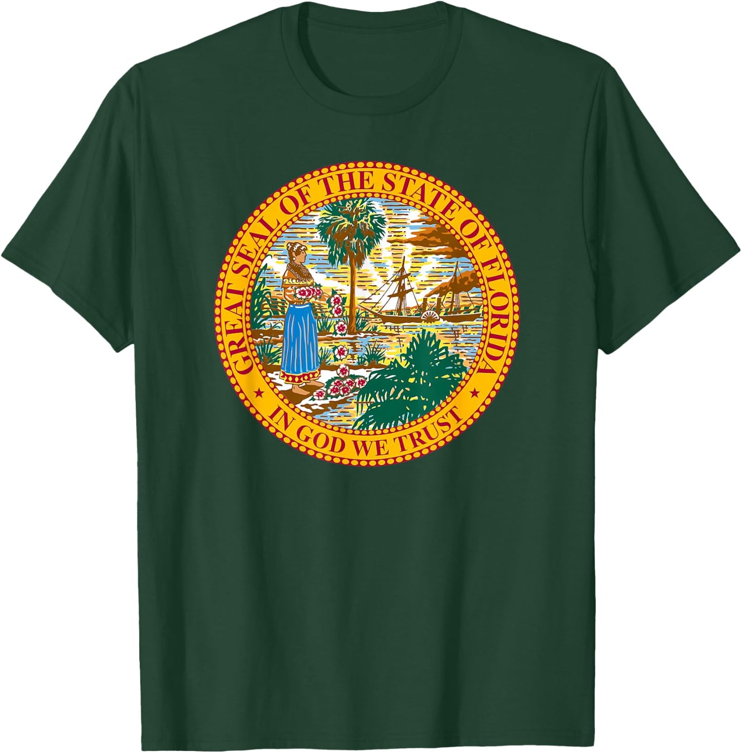 Great Seal Of The State Of Florida Vintage American T-Shirt - T-Shirt | Forest