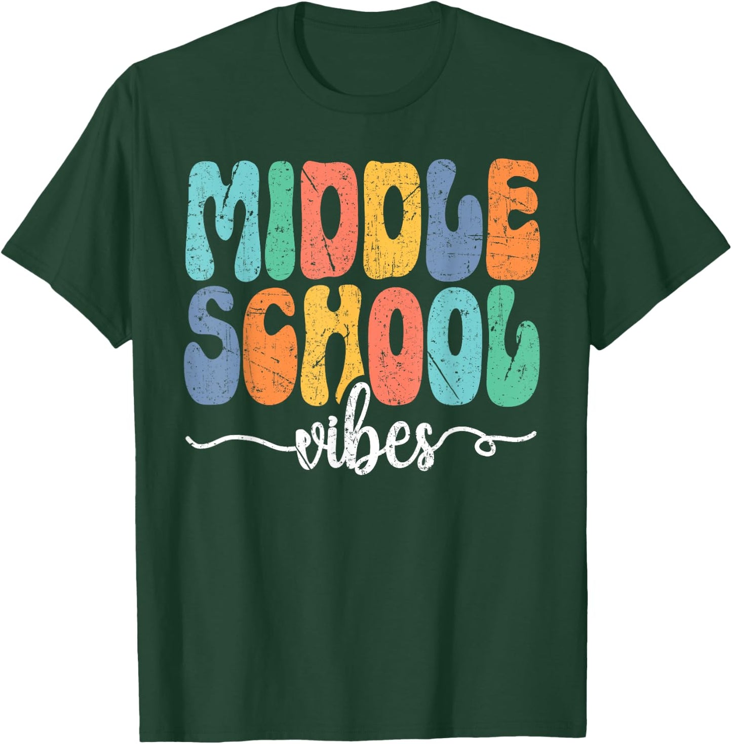 Hello Middle School Vibes Back To School Middle School Squad T-Shirt - T-Shirt | Forest