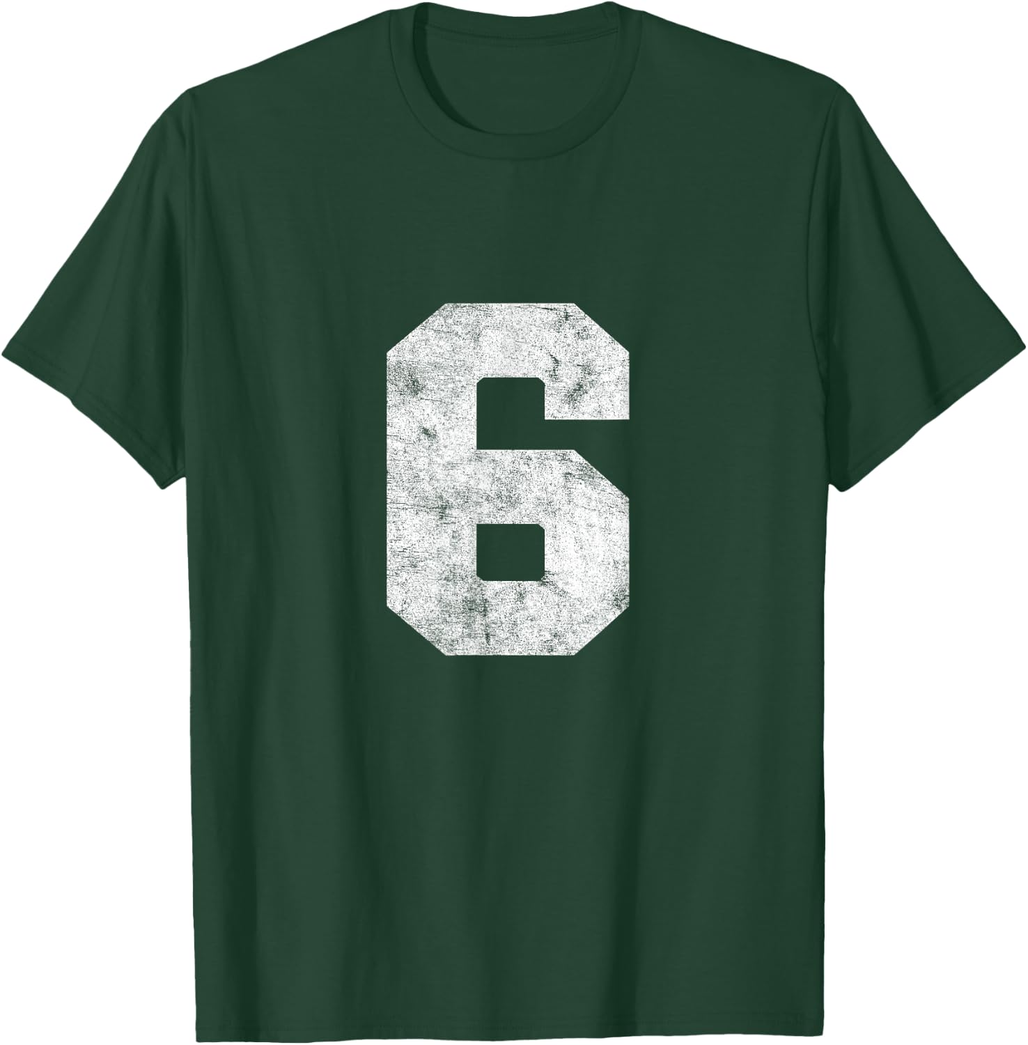 Vintage Lucky Number 6 Birthday Sports Player Team Athlete T-Shirt - T-Shirt | Forest