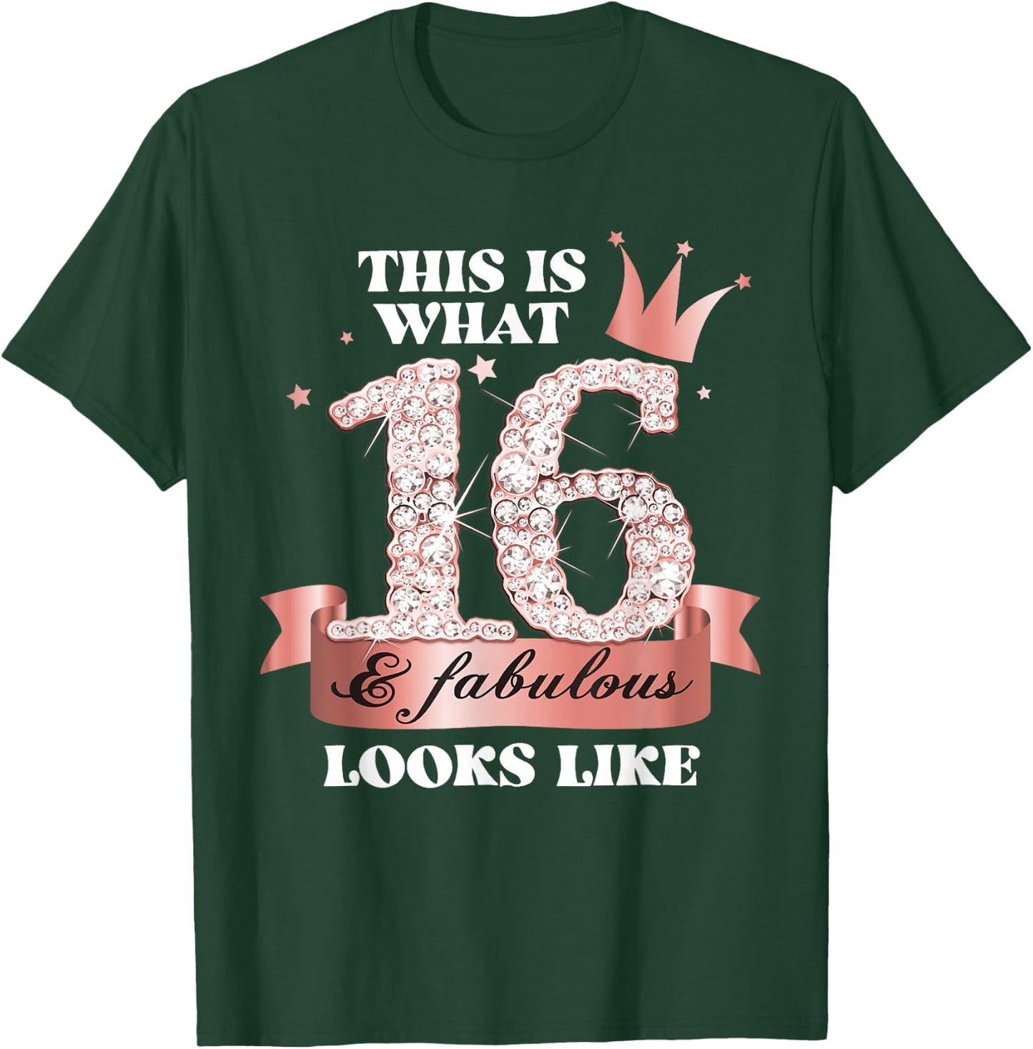 16 & Fabulous I Rose And Black Party Group Candid Photo Item T-Shirt - T-Shirt | Forest