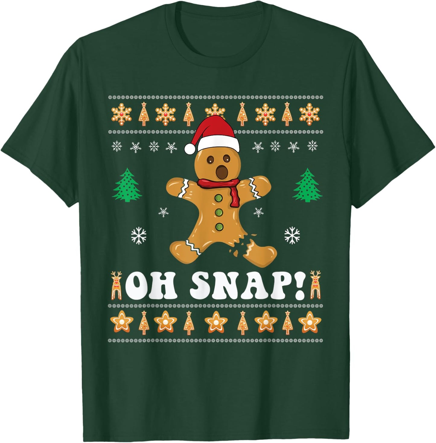 Gingerbread Christmas Oh Snap! Xmas Baking Baker Holiday T-Shirt - T-Shirt | Forest
