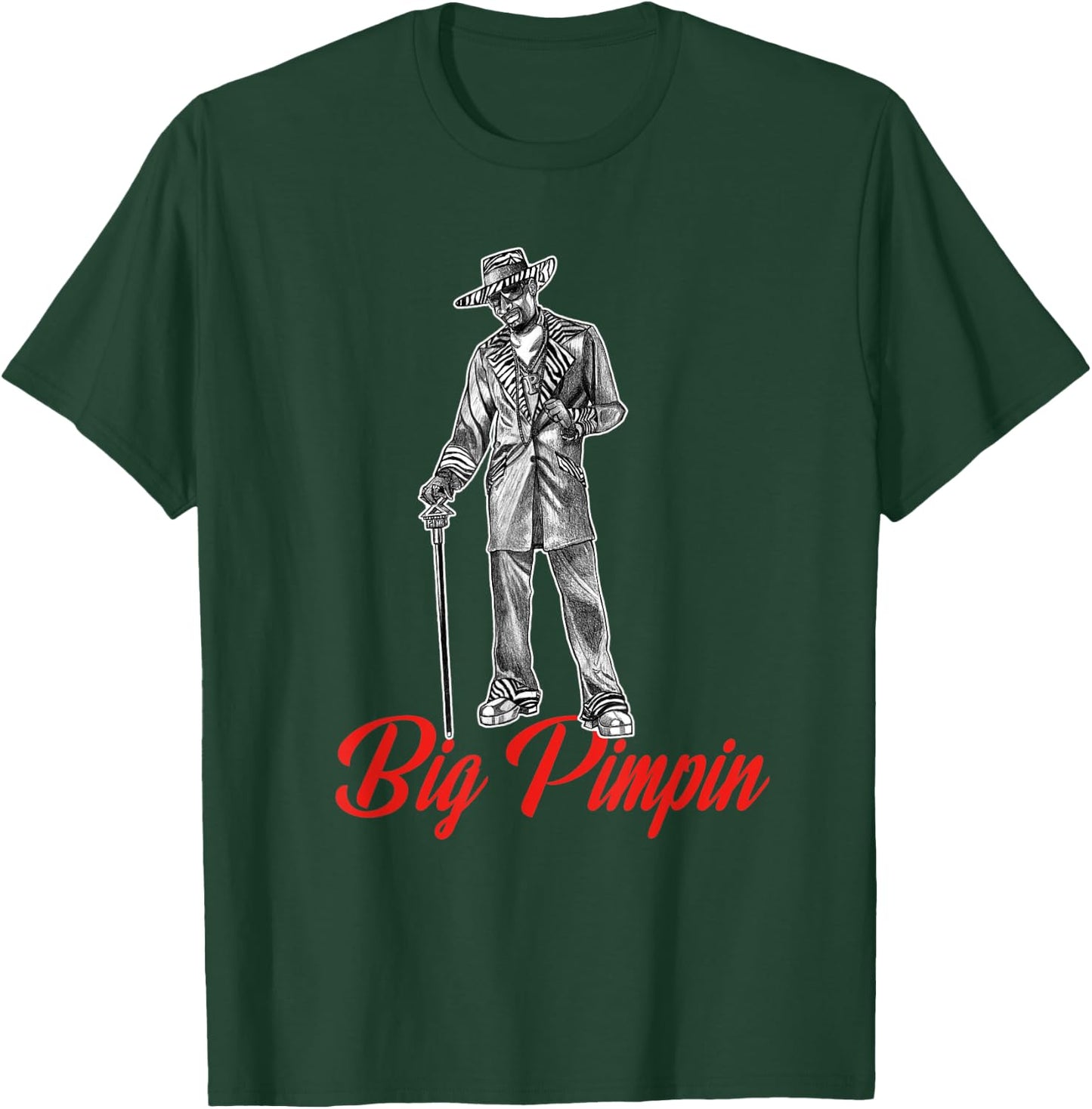 Big Pimpin 70's Style Nightlife T-Shirt - T-Shirt | Forest