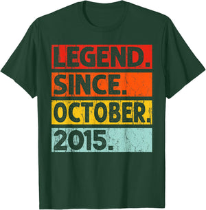 Legend Since October 2015 Vintage October 2015 Birthday Idea T-Shirt - T-Shirt | Forest