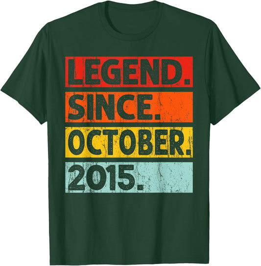 Legend Since October 2015 Vintage October 2015 Birthday Idea T-Shirt - T-Shirt | Forest