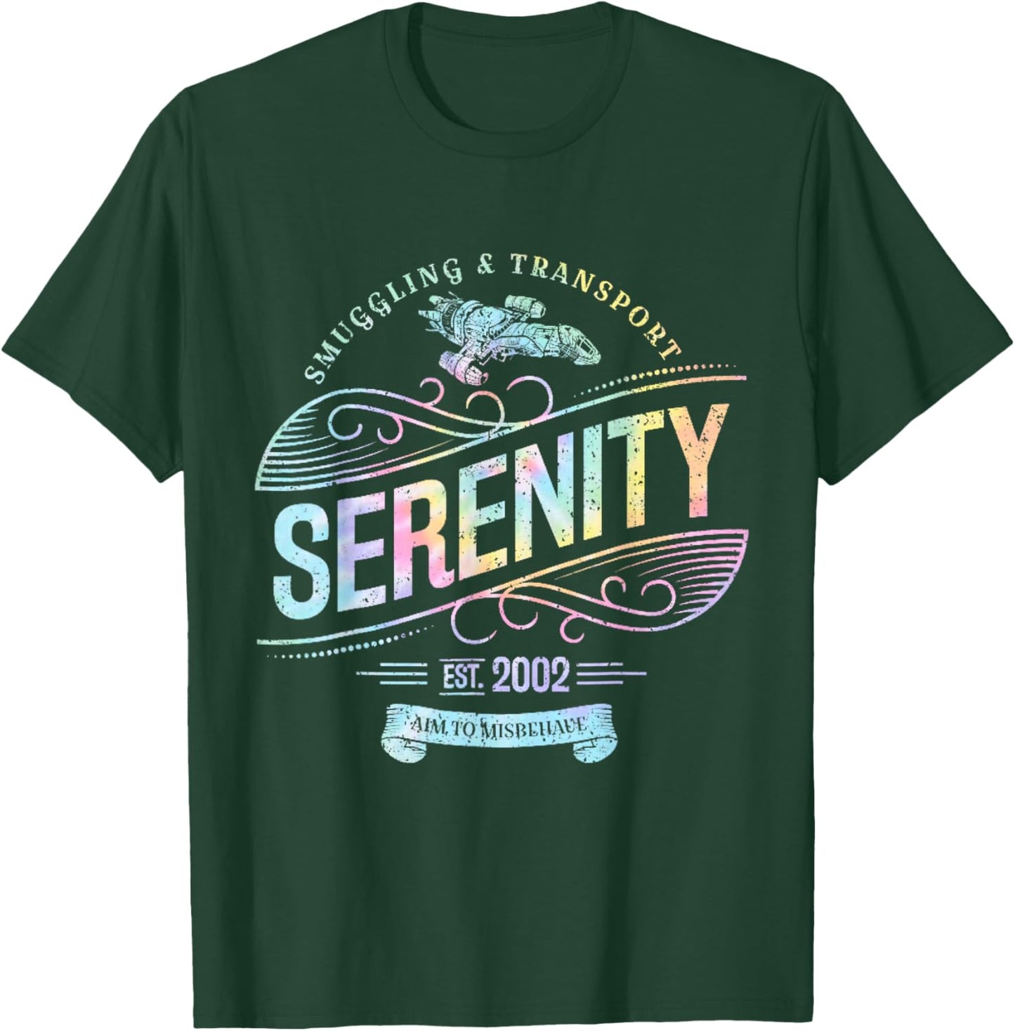 Vintage Serenity Smuggling And Transport Firefly Tie Dye T-Shirt - T-Shirt | Forest