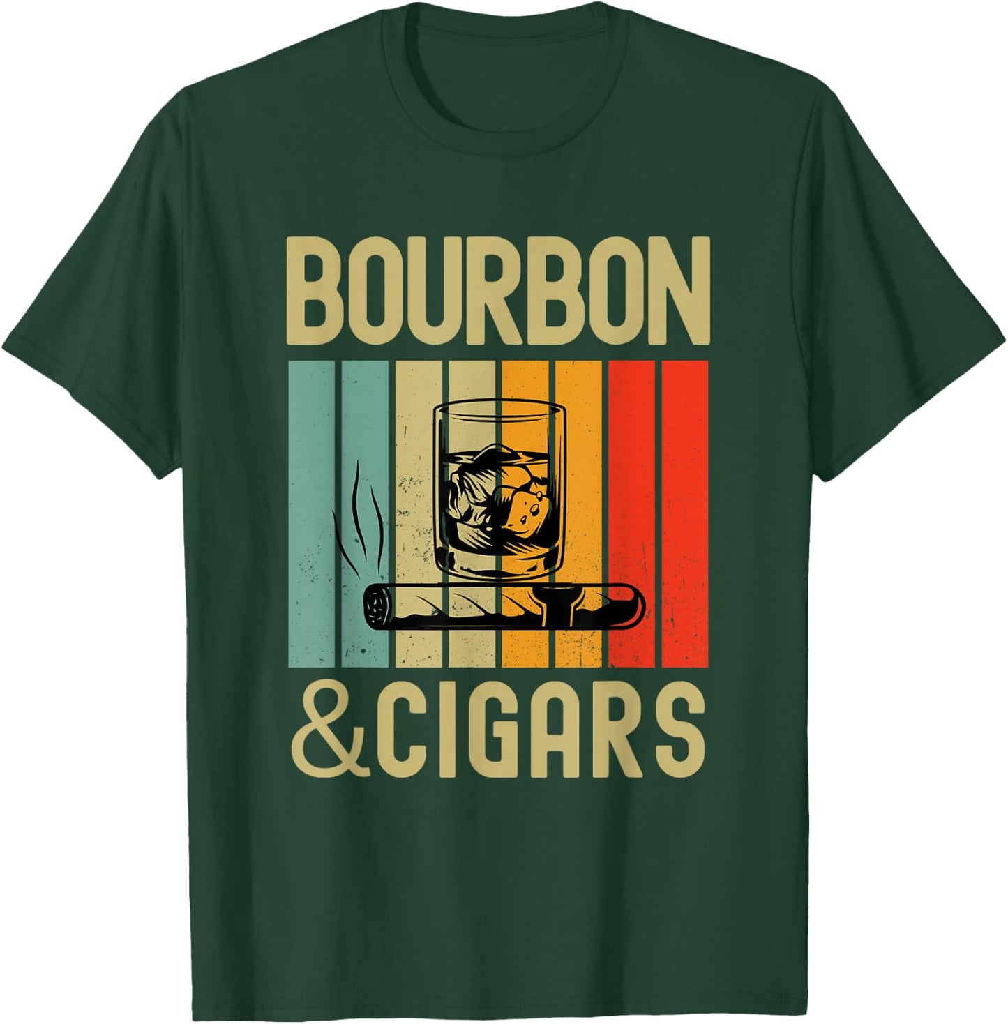 Bourbon and Cigar The Bourbon Lovers Cigar and T-Shirt - T-Shirt | Forest