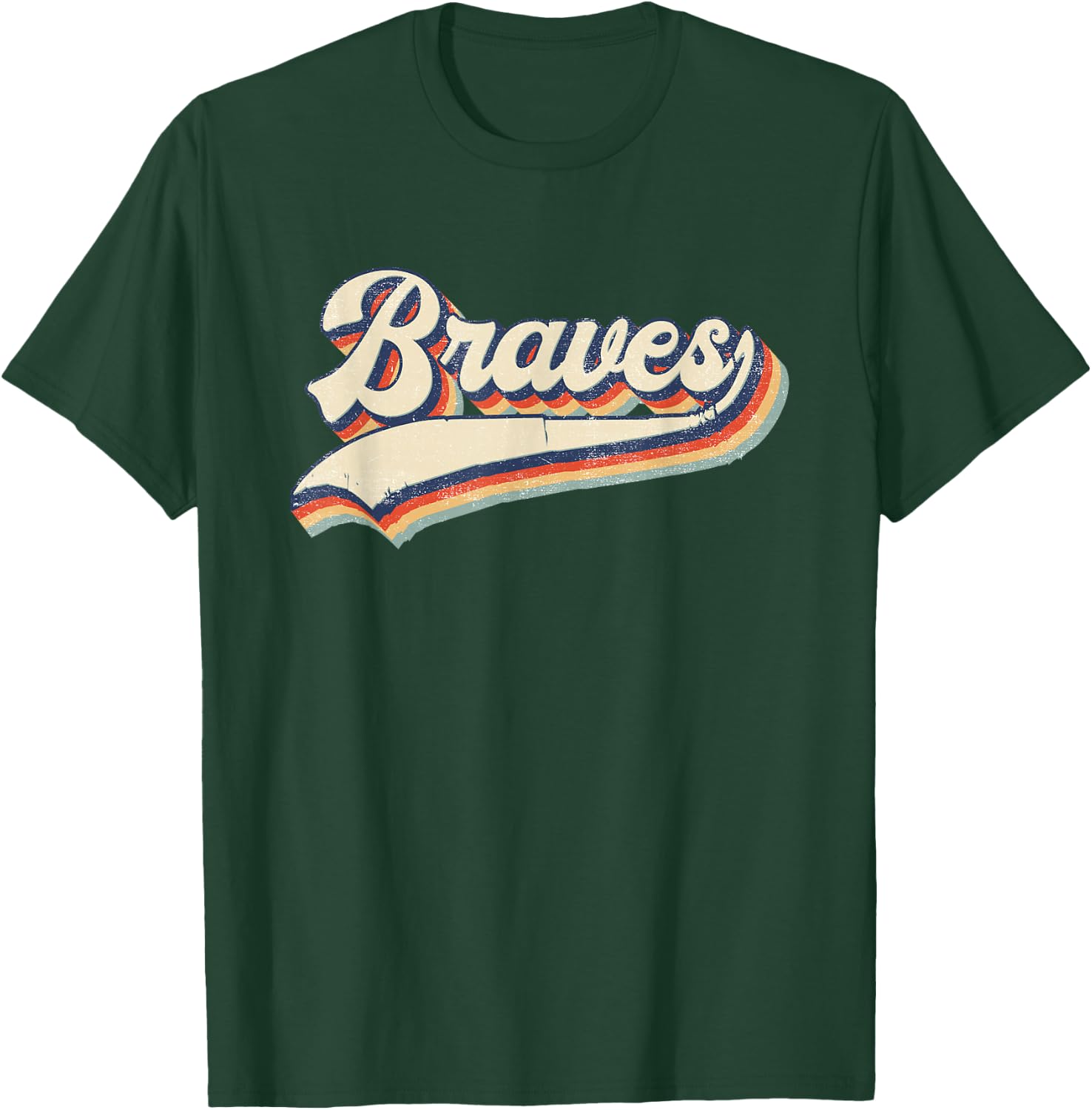 Braves Sports Name Vintage Retro Gift Men Women Girl Boy T-Shirt - T-Shirt | Forest