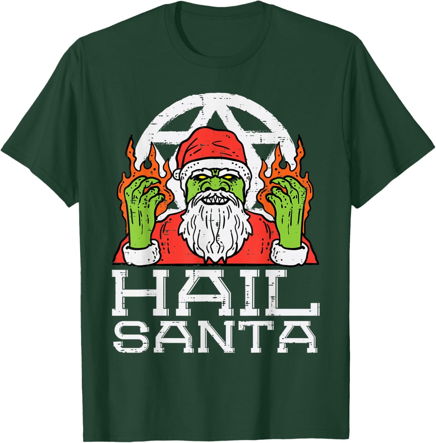 Hail Santa Funny Christmas Xmas Satanism Men Women Kids T-Shirt - T-Shirt | Forest