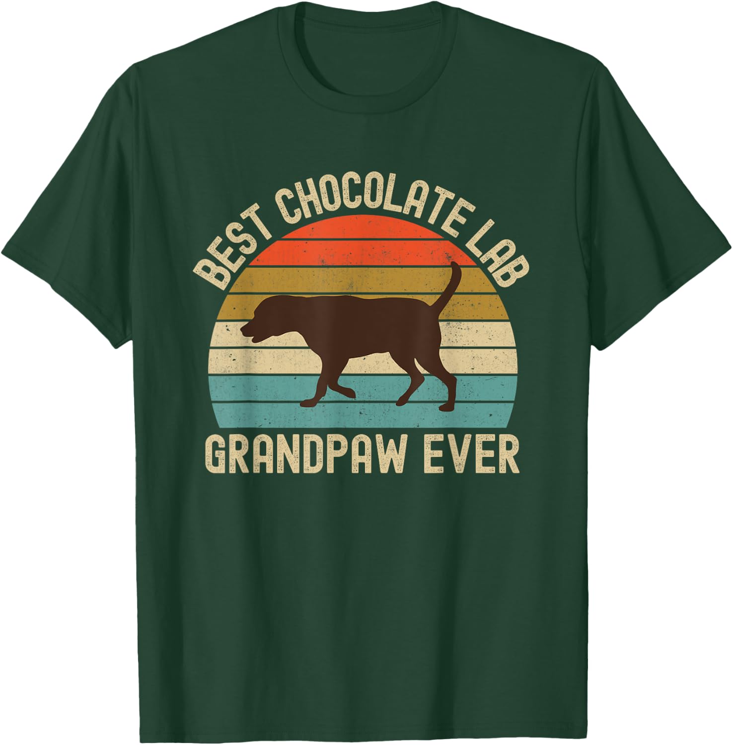 Best Chocolate Lab Grandpaw Ever Labrador Retriever Vintage T-Shirt - T-Shirt | Forest