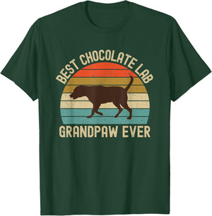Best Chocolate Lab Grandpaw Ever Labrador Retriever Vintage T-Shirt - T-Shirt | Forest