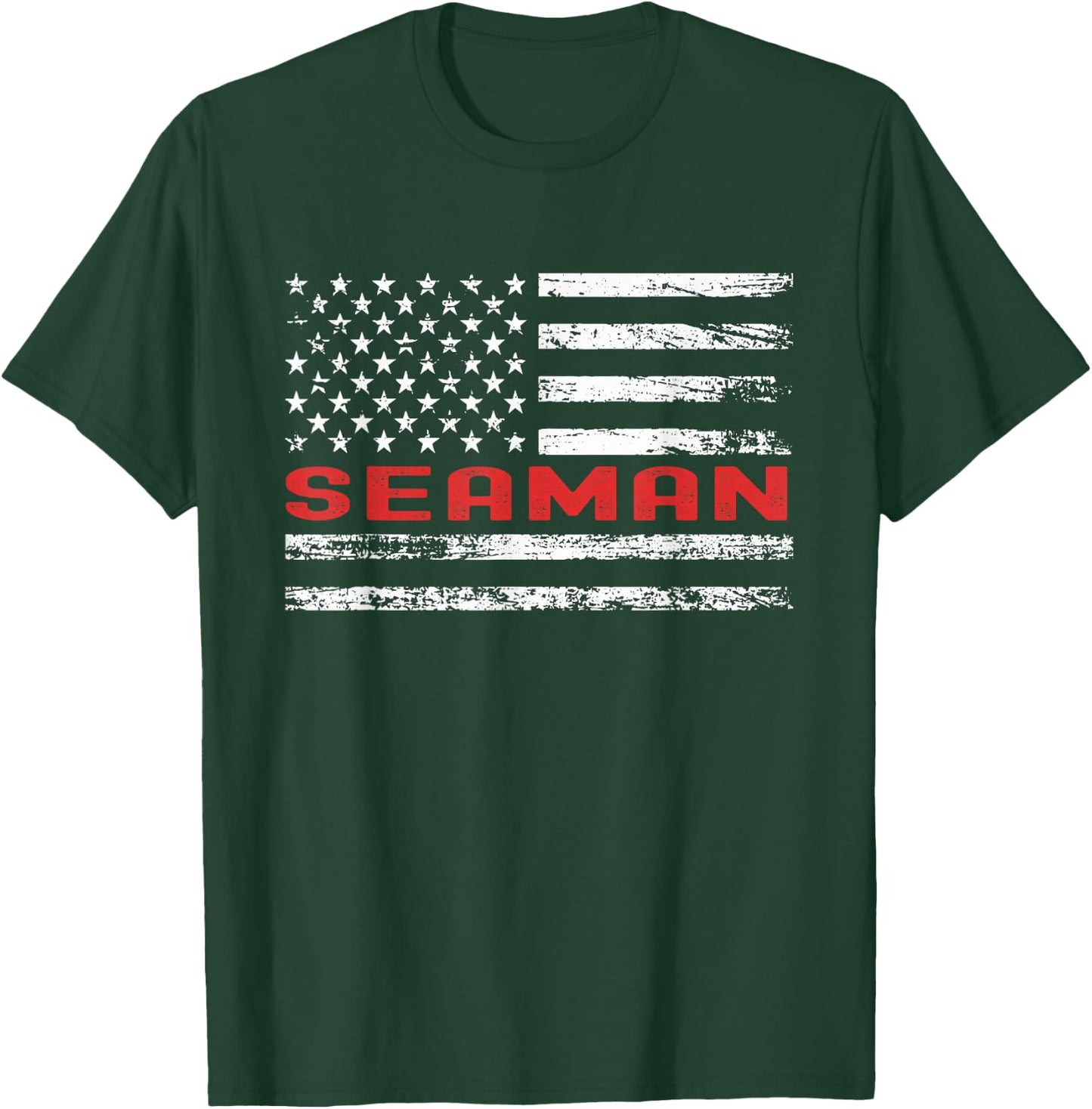 Seaman USA Flag Profession Retro Job Title T-Shirt - T-Shirt | Forest