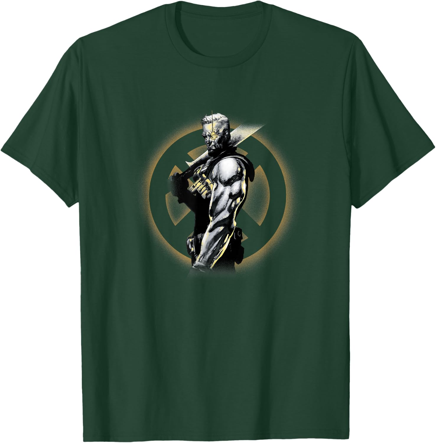 Marvel X-Men Cable Sideview Epic Retro Portrait T-Shirt - T-Shirt | Forest