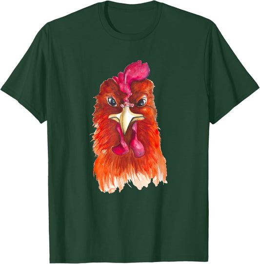 Funny Chicken Farmer design women men angry rooster T-Shirt - T-Shirt | Forest