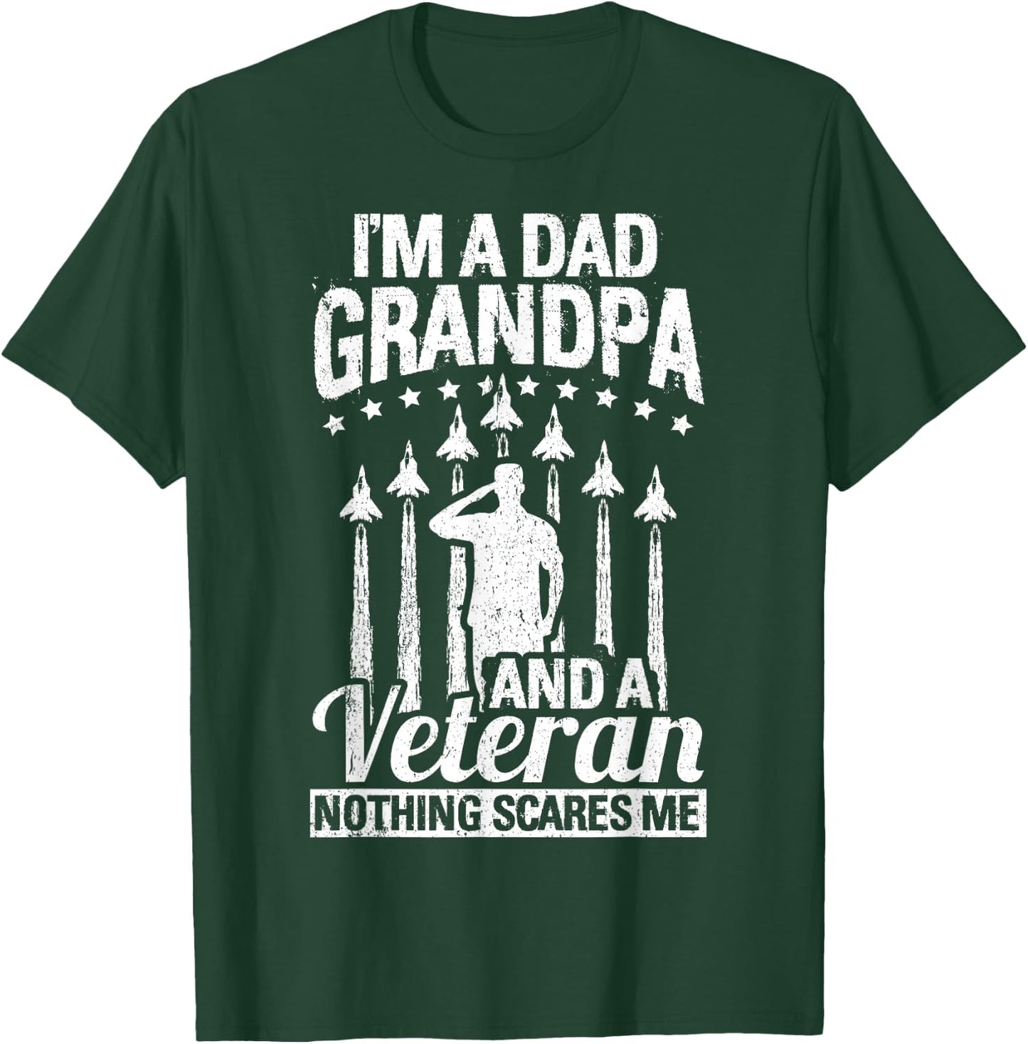 I'm A Dad Grandpa & Veteran Fathers Day Papa Grandpa Gift T-Shirt - T-Shirt | Forest
