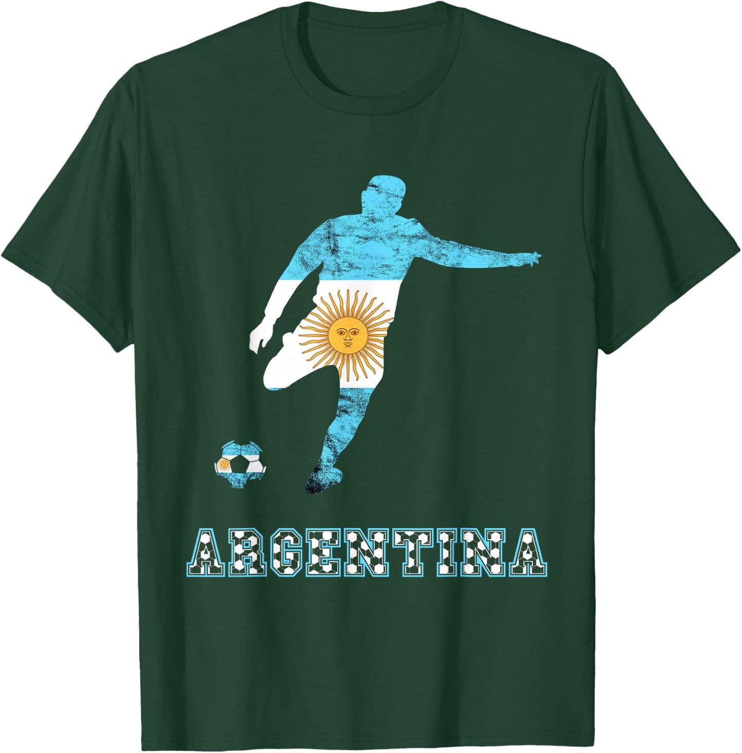 Argentina Argentina Soccer Player Sun Of May Argentina Flag T-Shirt - T-Shirt | Forest