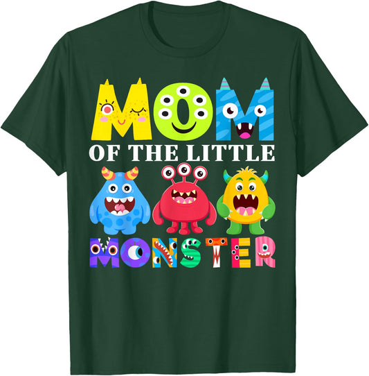 Mom Little Monster Kids 1st Birthday Party Family Monster T-Shirt - T-Shirt | Forest