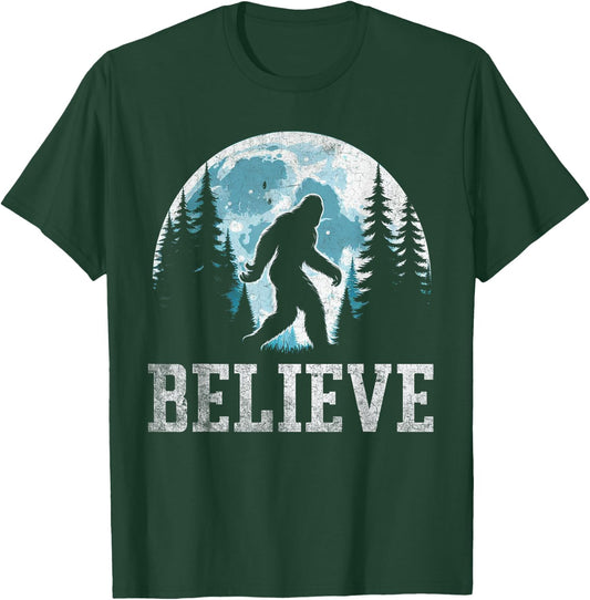 Funny Believe in Bigfoot Sasquatch Gifts Fathers Day BigFoot T-Shirt - T-Shirt | Forest