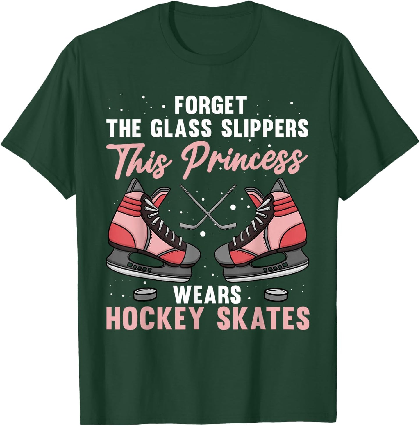 Funny Ice Hockey Art Girls Ice Hockey Player Lover T-Shirt - T-Shirt | Forest