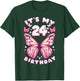 24th Birthday Girl 24 Years Old Butterflies and Number T-Shirt - T-Shirt | Forest