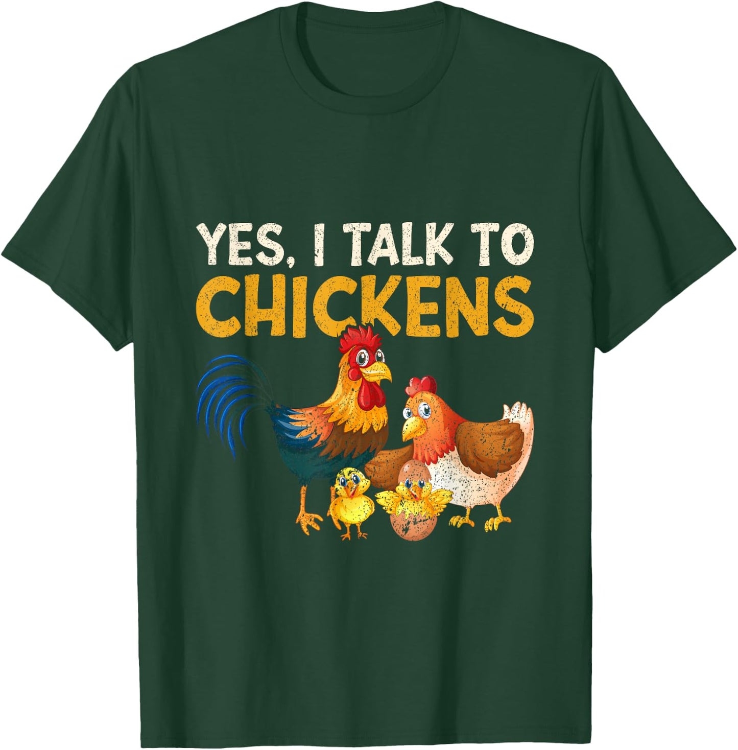 Kids Farming Boys Funny Farmer Gifts Women Yes, I Talk To Chickens | Farm Lover Funny Chicken Farmer T-Shirt - T-Shirt | Forest