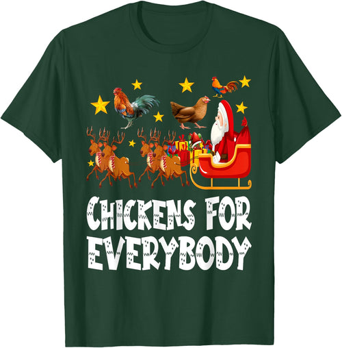 Chickens For Everybody Christmas Chicken Funny Xmas Santa