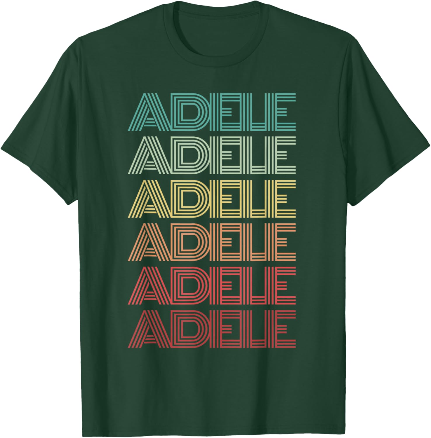 Retro First Name ADELE Italian Personalized Nametag Groovy T-Shirt - T-Shirt | Forest