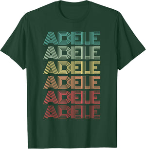 Retro First Name ADELE Italian Personalized Nametag Groovy T-Shirt - T-Shirt | Forest