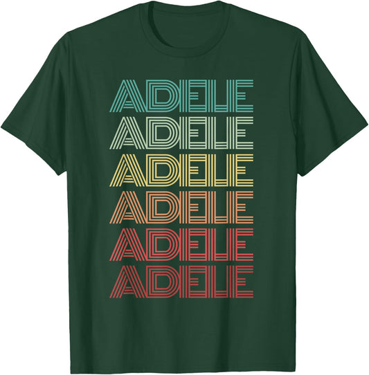 Retro First Name ADELE Italian Personalized Nametag Groovy T-Shirt - T-Shirt | Forest