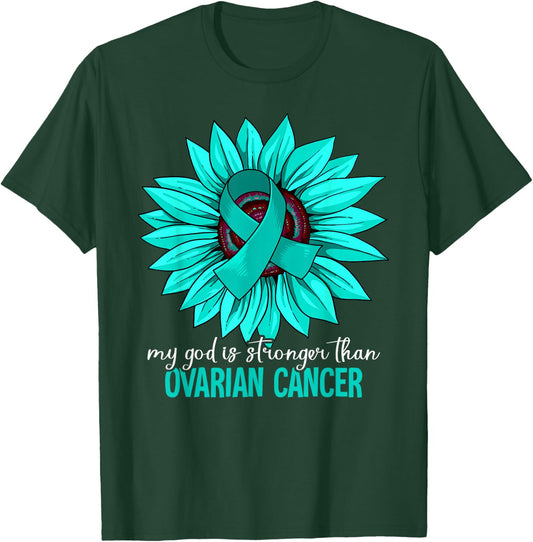 Ovarian Cancer Awareness Gift -Youth Awareness Black Small Modern Round Collar Short Sleeve Classic Fit T-Shirt - T-Shirt | Forest