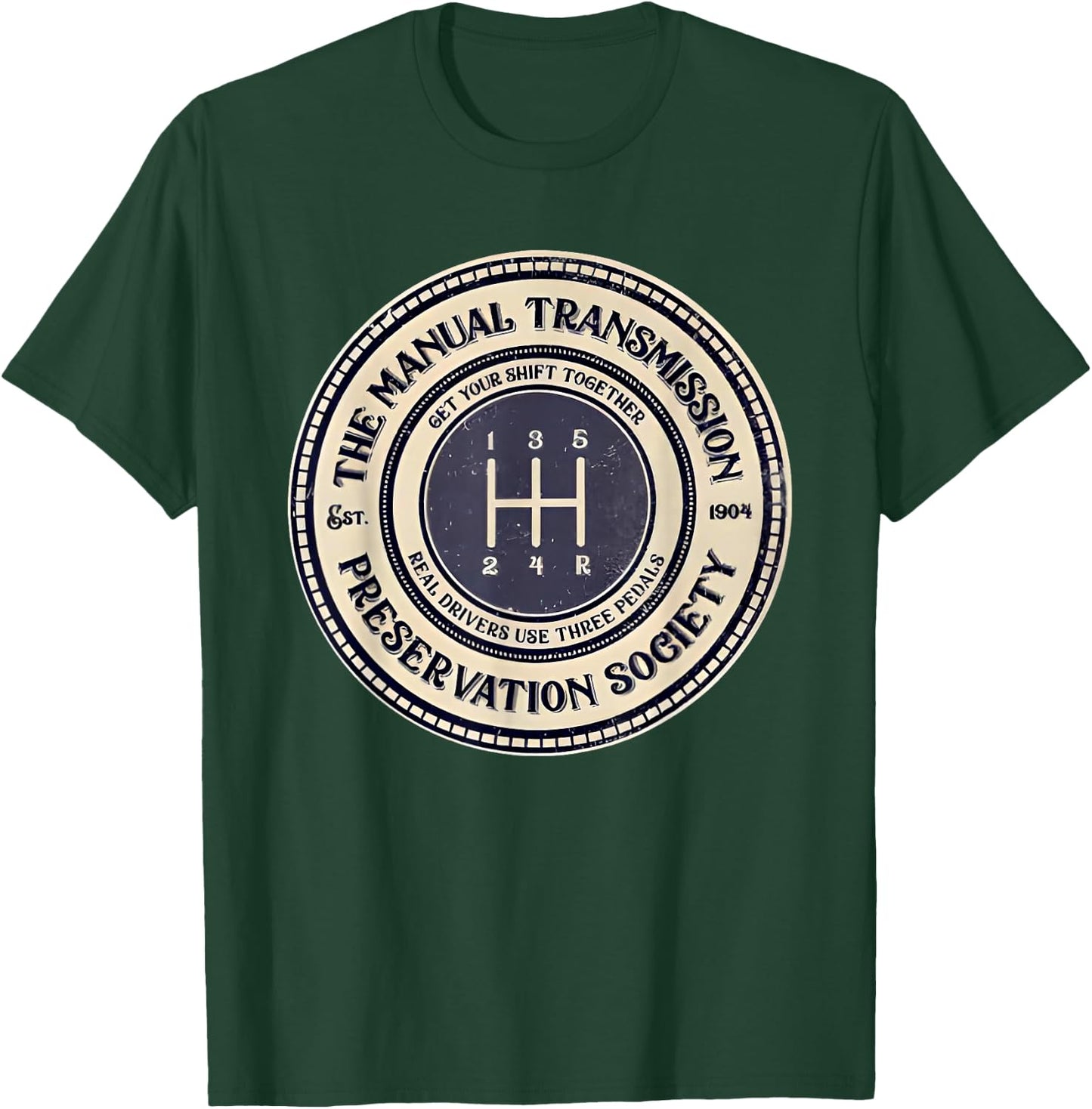 5 Speed the Manual Transmission Preservation Society T-Shirt - T-Shirt | Forest
