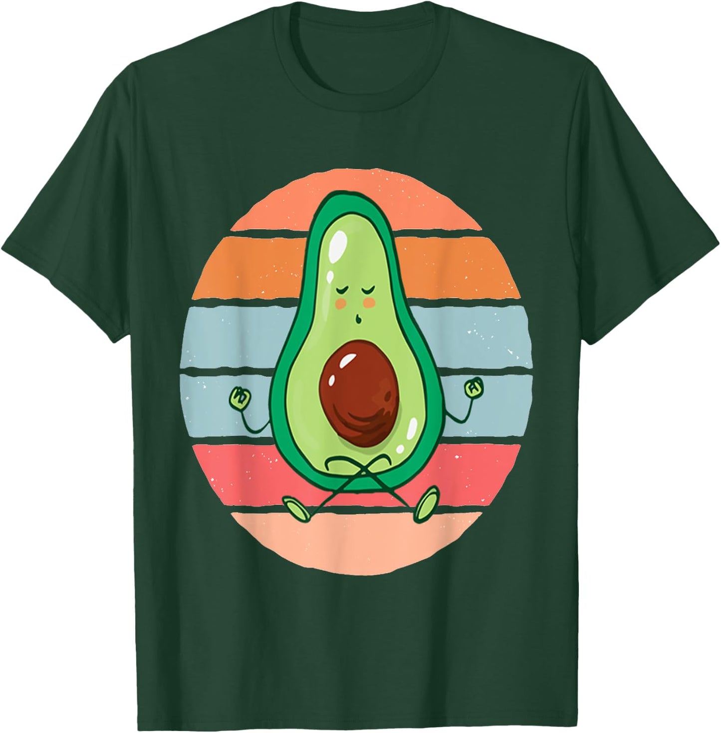 Funny Avocado Yoga Fitness Funny Exercising Gym Meditation T-Shirt - T-Shirt | Forest