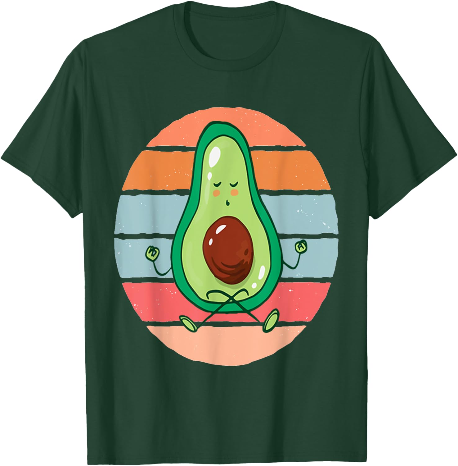 Funny Avocado Yoga Fitness Funny Exercising Gym Meditation T-Shirt - T-Shirt | Forest