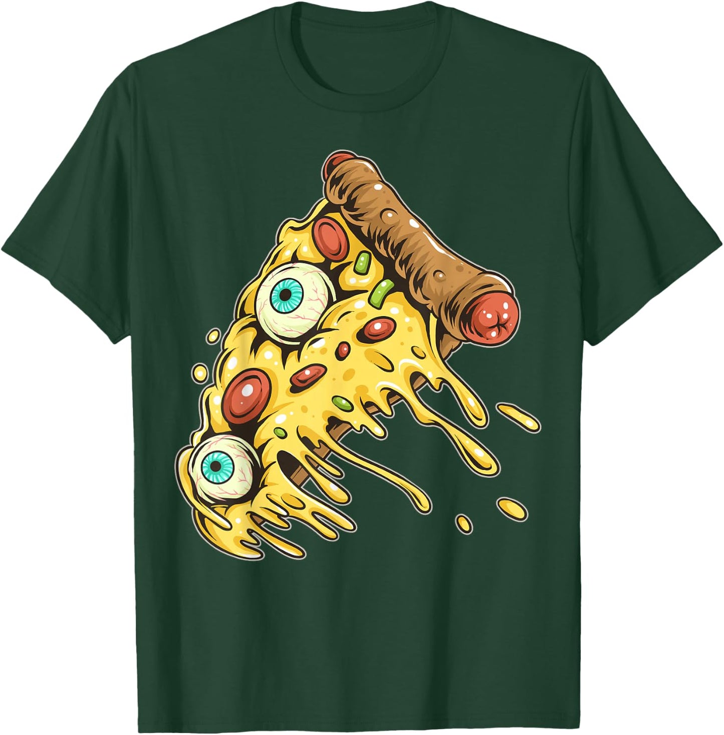 Horrible Eyeball Pizza For Halloween Night World Food Day T-Shirt - T-Shirt | Forest