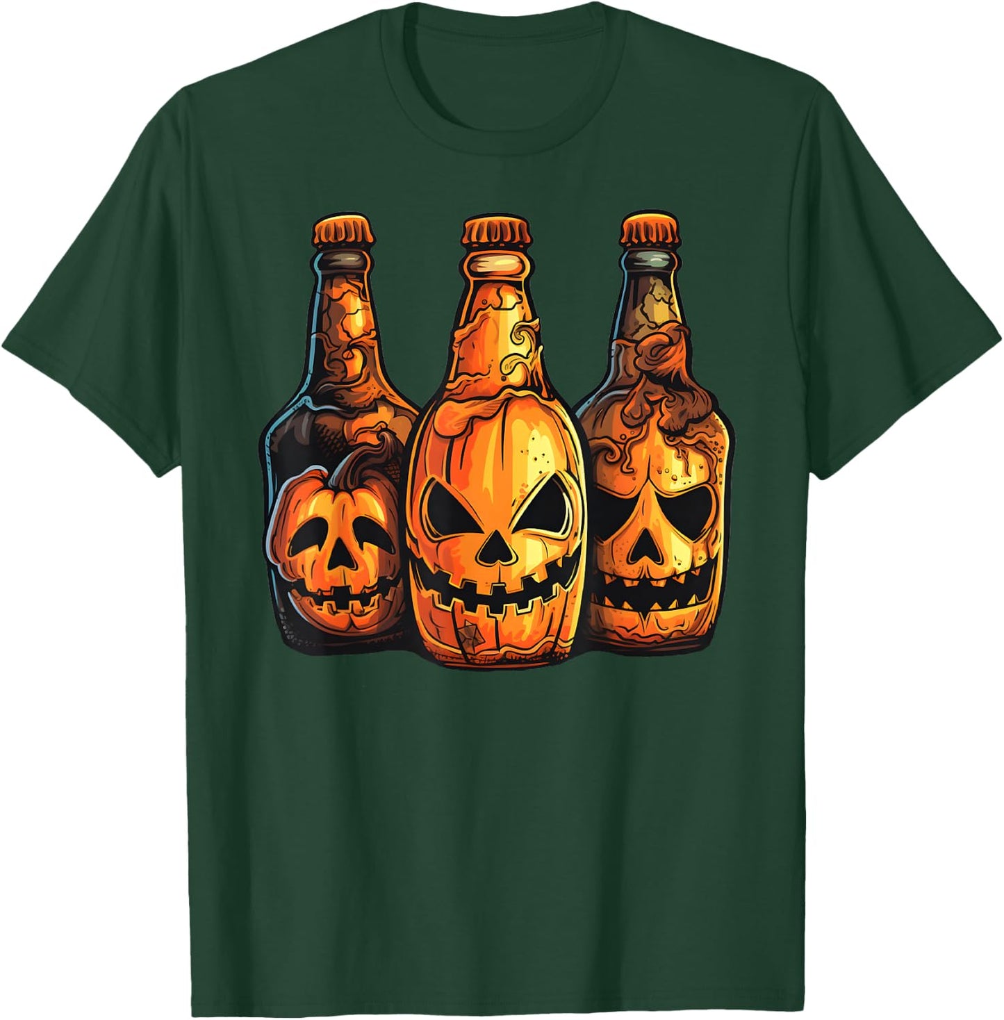 Pumpkin Beer Halloween Spooky Pumpkins Halloween Bar Crawl T-Shirt - T-Shirt | Forest