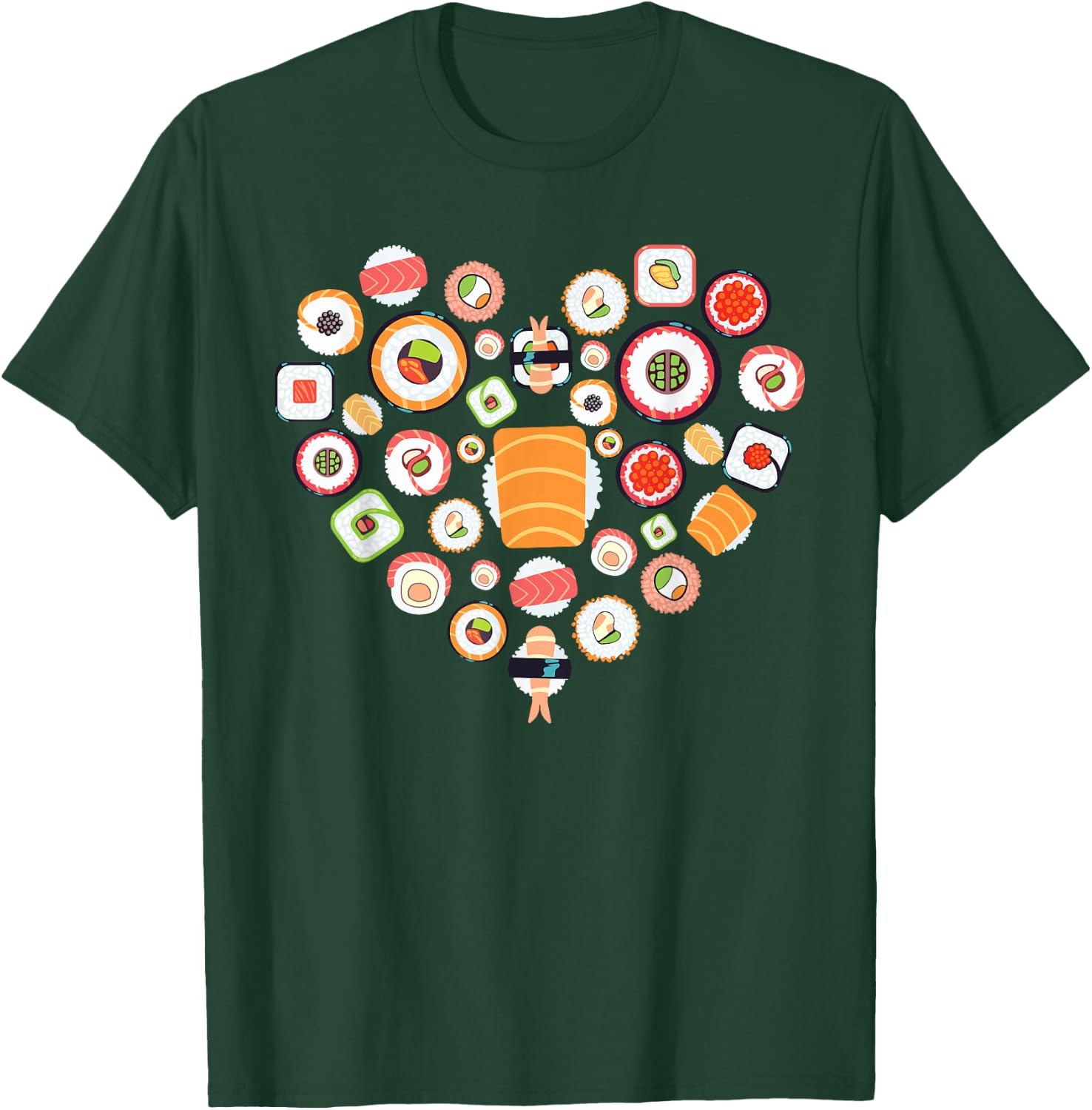 Funny Sushi Design For Kids Men Women I Heart Sushi Foodie T-Shirt - T-Shirt | Forest