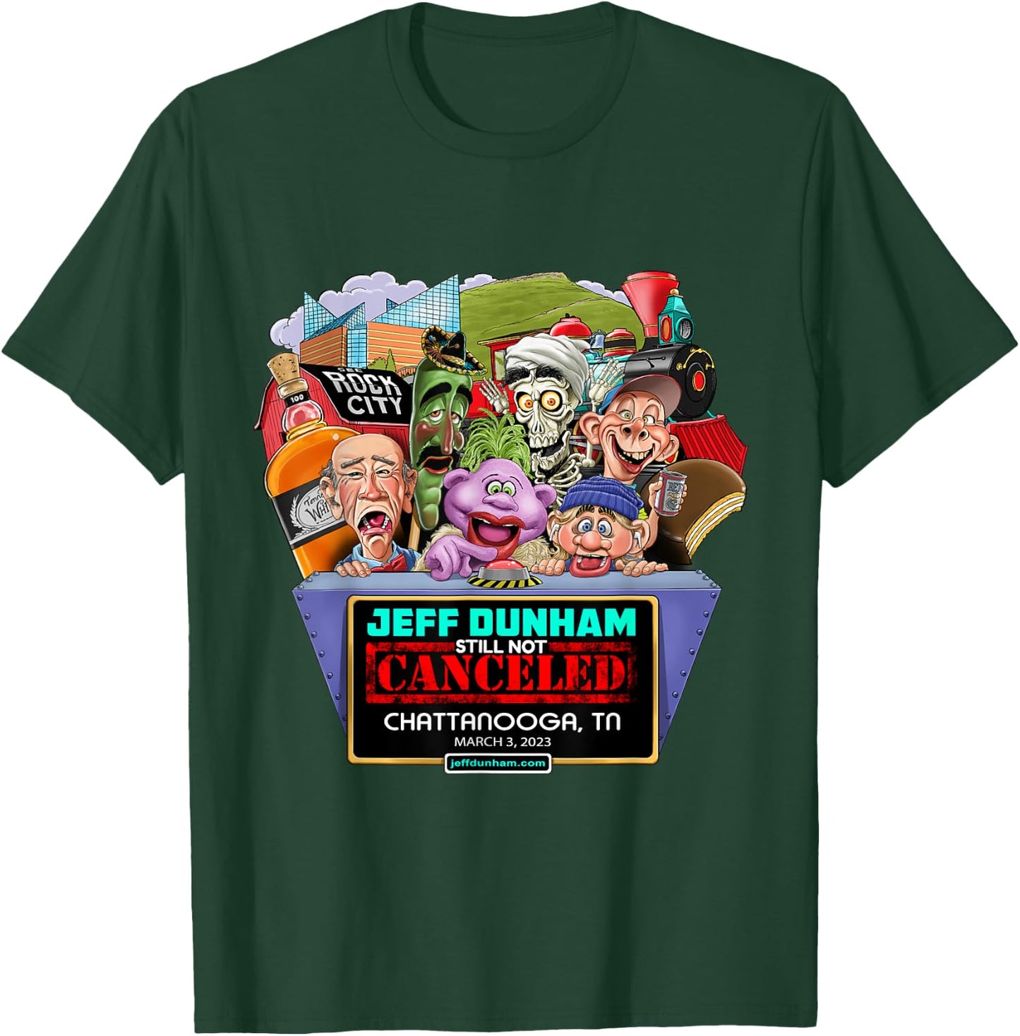 Jeff Dunham Chattanooga, TN (03/03/23) T-Shirt - T-Shirt | Forest