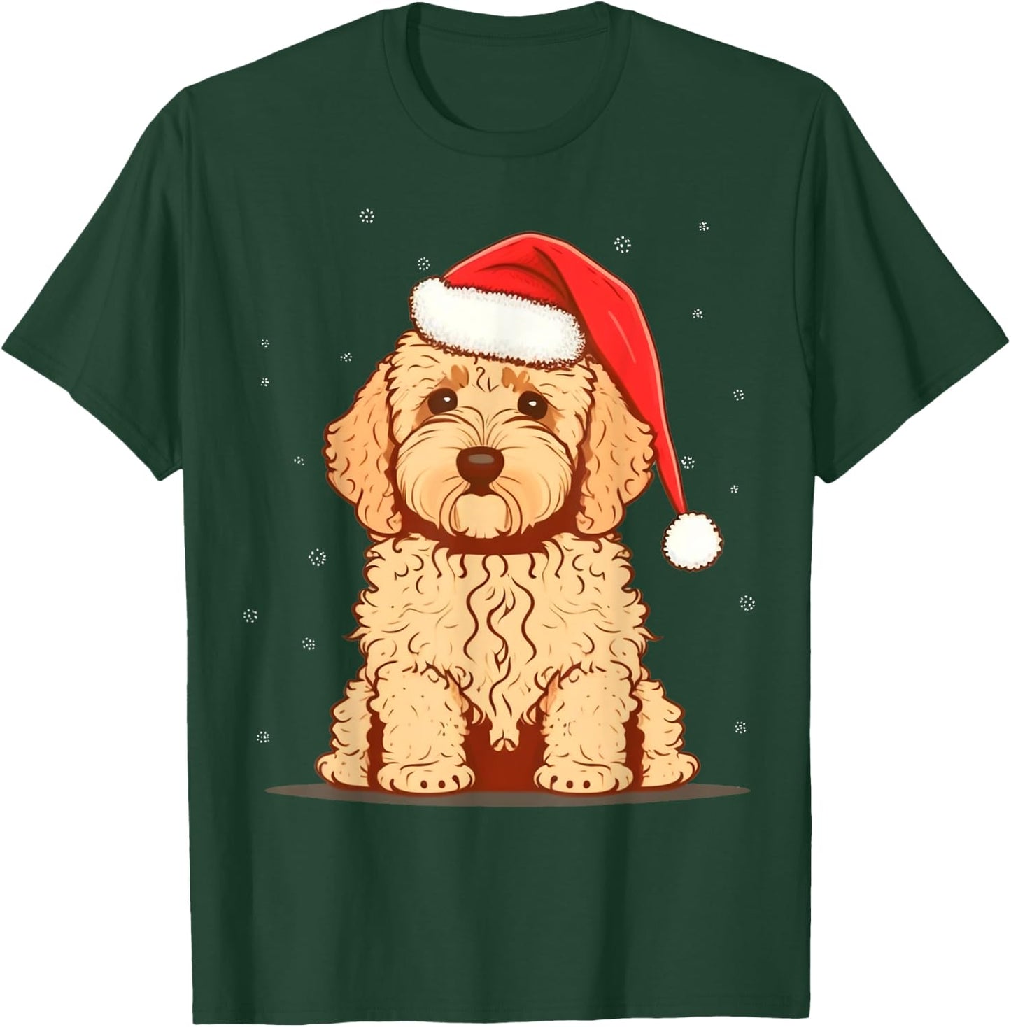 Xmas Golden Doodle Santa on Christmas Goldendoodle T-Shirt - T-Shirt | Forest
