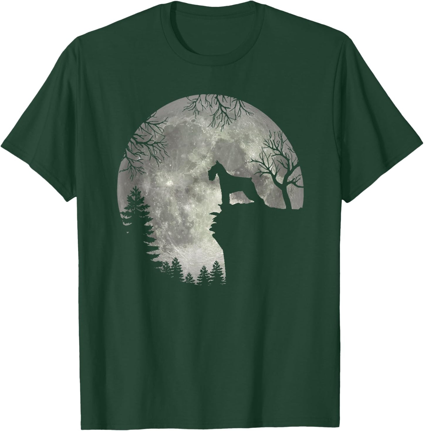 Standard Schnauzer And Moon Halloween T-Shirt - T-Shirt | Forest