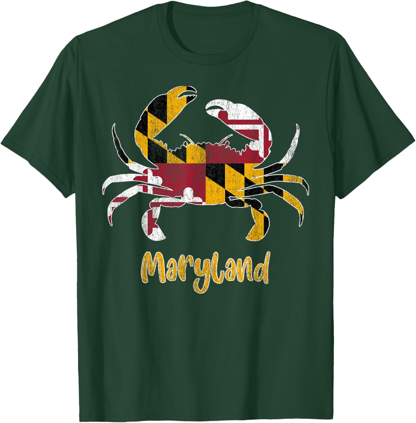 Maryland Blue Crab Flag of Maryland Family Vacation Camping T-Shirt - T-Shirt | Forest