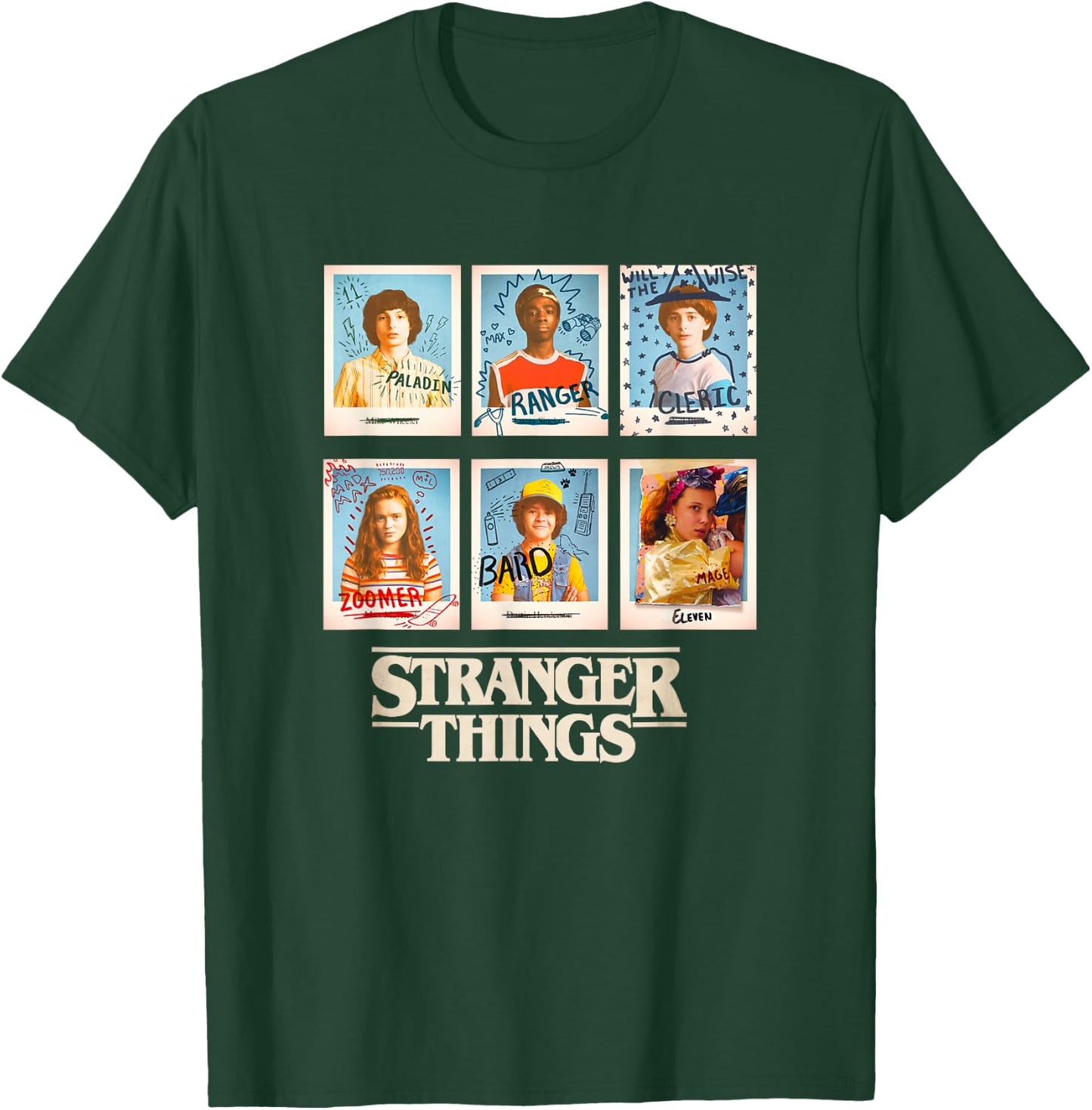 Stranger Things Main Characters Vintage Yearbook Pictures T-Shirt - T-Shirt | Forest