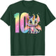 10th Birthday Shirt Dragon Party Rainbow Girl Double Digits T-Shirt - T-Shirt | Forest