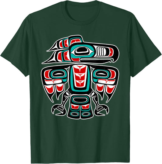 Northwest Coast Totem Pole Art - Eagle - Native Bird T-Shirt - T-Shirt | Forest