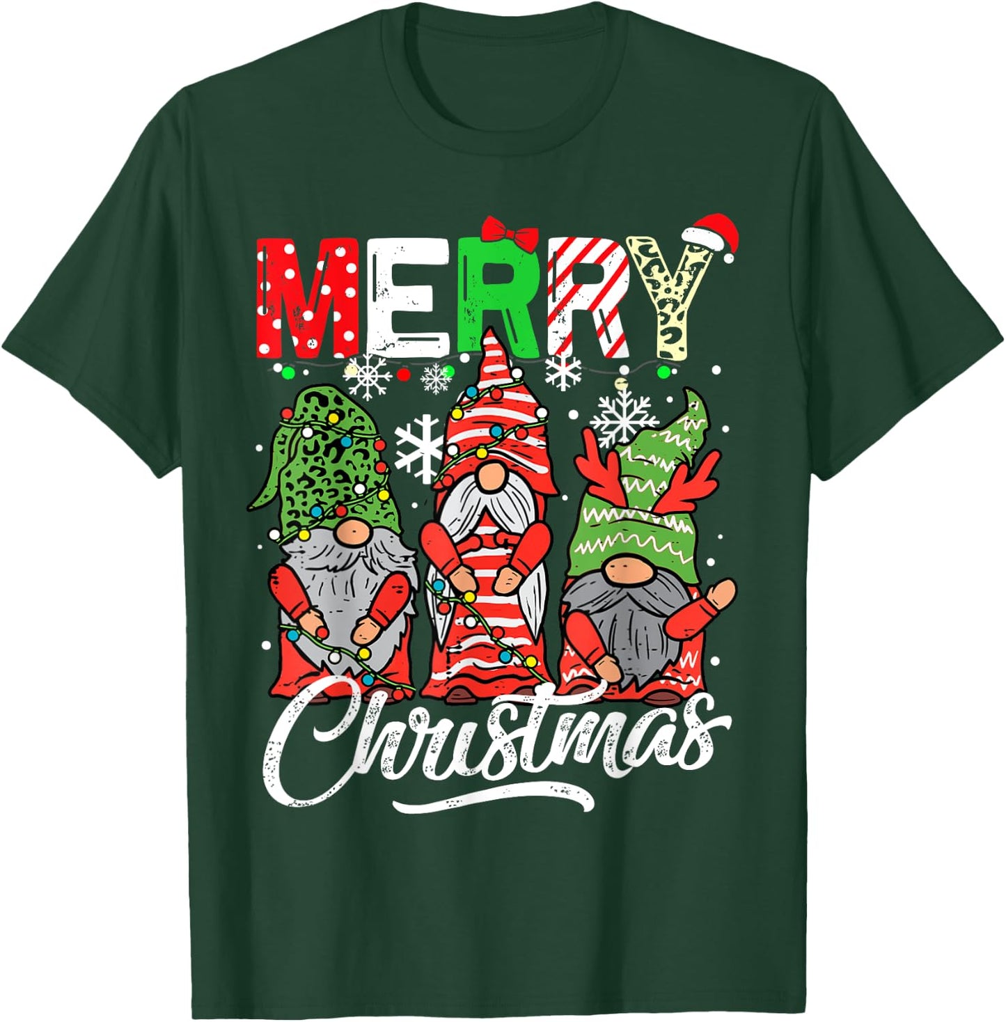 Merry christmas gnomes family pajamas matching women T-Shirt - T-Shirt | Forest