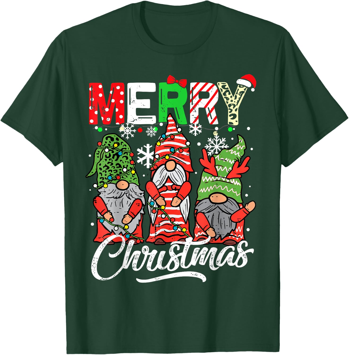 Merry christmas gnomes family pajamas matching women T-Shirt - T-Shirt | Forest