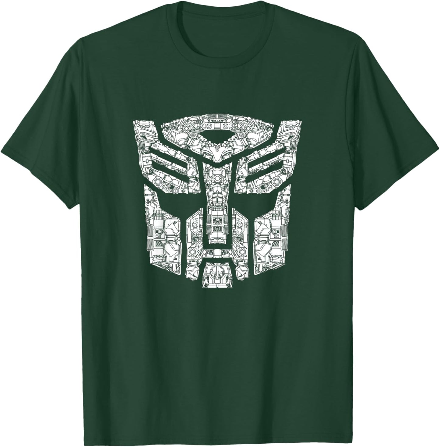Transformers Detailed Autobot Icon Fill Helmet Symbol T-Shirt - T-Shirt | Forest
