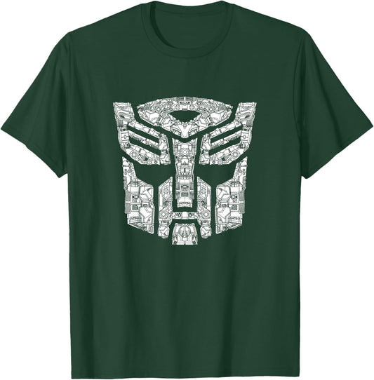 Transformers Detailed Autobot Icon Fill Helmet Symbol T-Shirt - T-Shirt | Forest