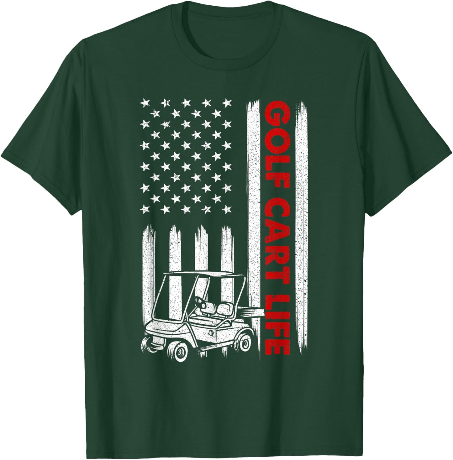 Funny USA Flag Golf Design Women Golfer Golf Lover T-Shirt - T-Shirt | Forest