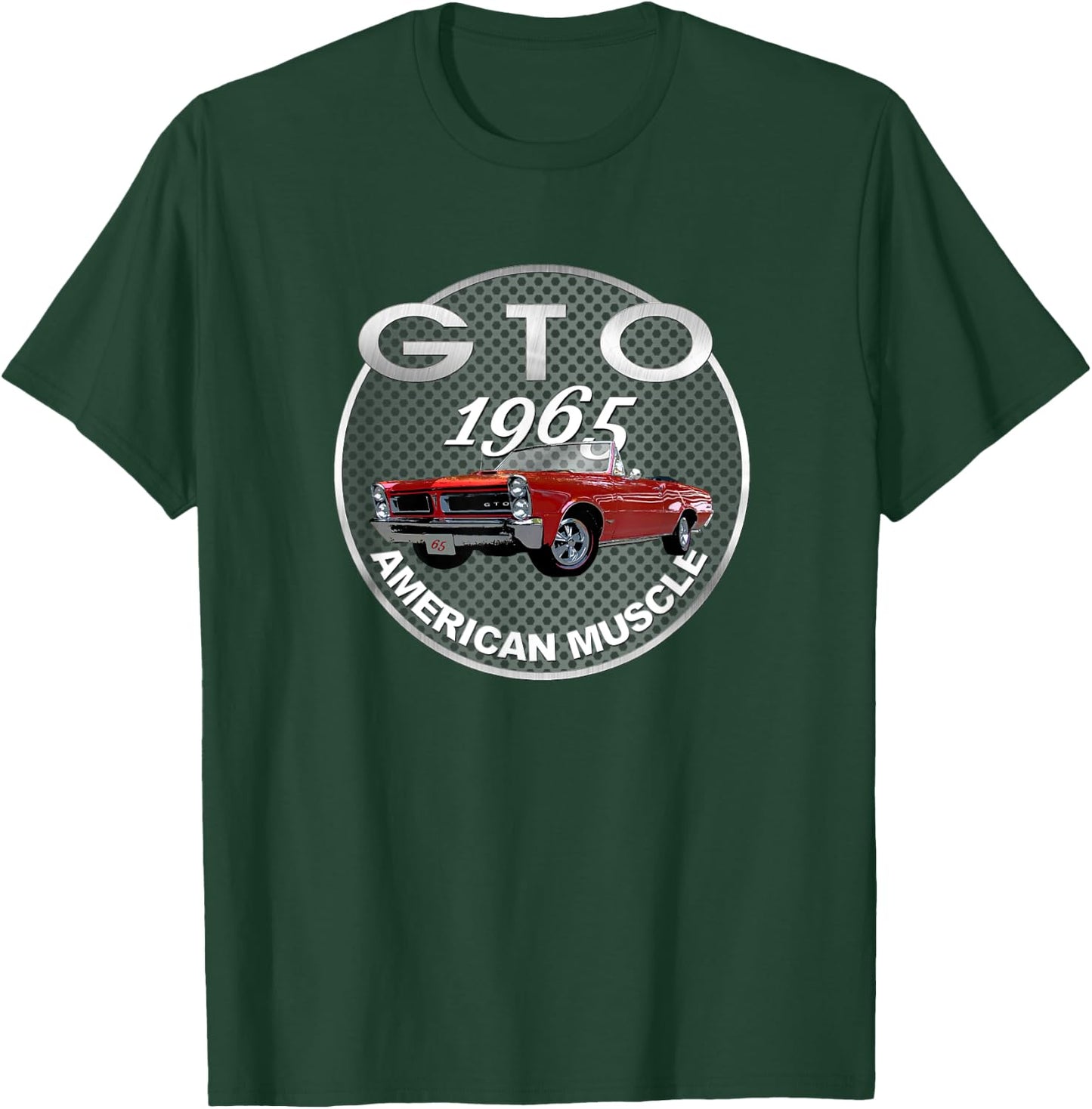 Vintage 1965 Gto Convertible, Classic American Muscle Cars T-Shirt - T-Shirt | Forest