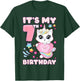 Birthday girl 7 years old, cat, unicorn, 7th birthday T-Shirt - T-Shirt | Forest