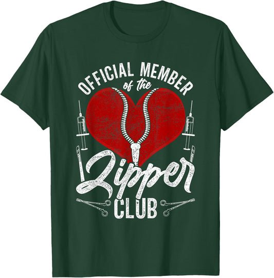 Official Member Of The Zipper Club Open Heart Surgery T-Shirt - T-Shirt | Forest